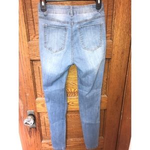 Fashion Nova Light Wash Double Text Jeans